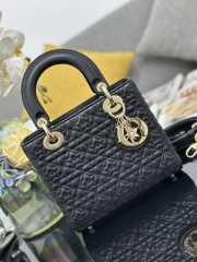 Uubags M0538 Mini Lady Dior Bag Black Cannage Lambskin 20x17x8cm - 5