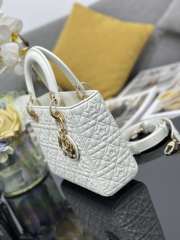 Uubags M0538 Mini Lady Dior Bag White Cannage Lambskin 20x17x8cm - 3