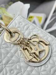 Uubags M0538 Mini Lady Dior Bag White Cannage Lambskin 20x17x8cm - 4