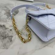 Uubags Mini Dior Jolie Mini Chain Bag Powder Blue Cannage Calfskin 21x11.5x4.5cm  - 2