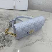 Uubags Mini Dior Jolie Mini Chain Bag Powder Blue Cannage Calfskin 21x11.5x4.5cm  - 3