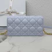 Uubags Mini Dior Jolie Mini Chain Bag Powder Blue Cannage Calfskin 21x11.5x4.5cm  - 5
