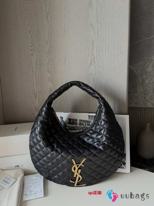 Uubags YSL Icare quilted nappa leather hobo bag in black 44x30x7cm - 1