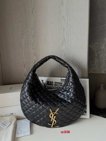 Uubags YSL Icare quilted nappa leather hobo bag in black 44x30x7cm