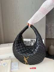Uubags YSL Icare quilted nappa leather hobo bag in black 44x30x7cm - 5