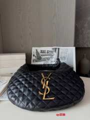 Uubags YSL Icare quilted nappa leather hobo bag in black 44x30x7cm - 2
