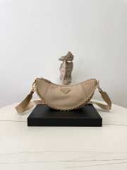 Uubags Prada Demi-lune Re-Nylon shoulder bag in camel brown 30x13.5x6cm - 1