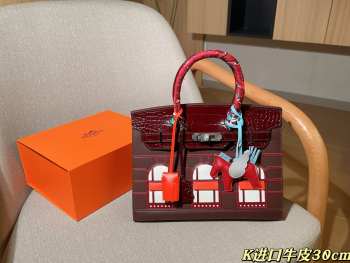 Uubags Hermes Birkin Faubourg Red 30cm
