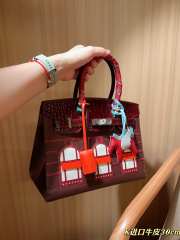 Uubags Hermes Birkin Faubourg Red 30cm - 6