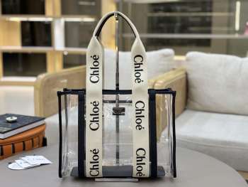 Uubags Chloe small Woody jelly tote bag in white 20x14x6cm