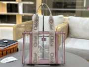 Uubags Chloe small Woody jelly tote bag in pink 20x14x6cm - 1