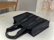 Uubags Chloe Woody Small Nylon Tote Bag In Black 26.5x20x8cm - 6