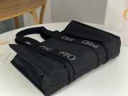 Uubags Chloe Woody Small Nylon Tote Bag In Black 26.5x20x8cm - 5