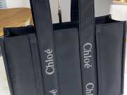 Uubags Chloe Woody Small Nylon Tote Bag In Black 26.5x20x8cm - 3