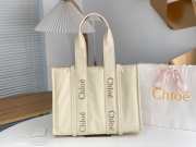 Uubags Chloe Woody Small Nylon Tote Bag In Cream 26.5x20x8cm - 1