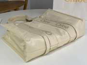 Uubags Chloe Woody Small Nylon Tote Bag In Cream 26.5x20x8cm - 2