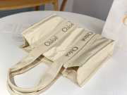 Uubags Chloe Woody Small Nylon Tote Bag In Cream 26.5x20x8cm - 4