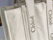 Uubags Chloe Woody Small Nylon Tote Bag In Cream 26.5x20x8cm - 5