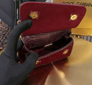 Uubags Dolce & Gabbana small Sicily satin bag with embedded rhinestones in burgundy 14x16x6cm - 5