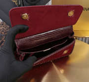 Uubags Dolce & Gabbana small Sicily satin bag with embedded rhinestones in burgundy 11x18x6cm - 3