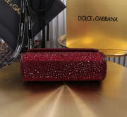 Uubags Dolce & Gabbana small Sicily satin bag with embedded rhinestones in burgundy 11x18x6cm - 2