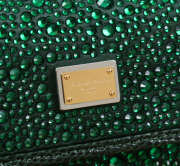 Uubags Dolce & Gabbana small Sicily satin bag with embedded rhinestones in green 14x16x6cm - 2