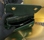 Uubags Dolce & Gabbana small Sicily satin bag with embedded rhinestones in green 11x18x6cm - 4