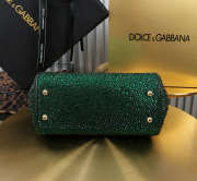Uubags Dolce & Gabbana Sicily satin bag with embedded rhinestones in green 20x16x8cm - 6