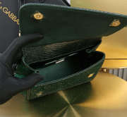 Uubags Dolce & Gabbana Sicily satin bag with embedded rhinestones in green 20x16x8cm - 5