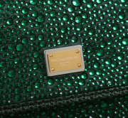 Uubags Dolce & Gabbana Sicily satin bag with embedded rhinestones in green 20x16x8cm - 2