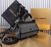 Uubags Dolce & Gabbana Sicily Small Crystal Satin Top Handle Bag 11x18x6cm - 2