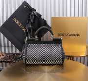 Uubags Dolce & Gabbana Sicily Small Crystal Satin Top Handle Bag 11x18x6cm - 6