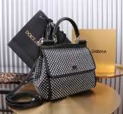 Uubags Dolce & Gabbana Sicily Small Crystal Satin Top Handle Bag 20x16x8cm - 6