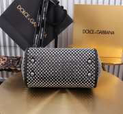 Uubags Dolce & Gabbana Sicily Small Crystal Satin Top Handle Bag 20x16x8cm - 5