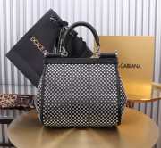 Uubags Dolce & Gabbana Sicily Small Crystal Satin Top Handle Bag 20x16x8cm - 3