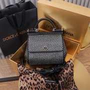 Uubags Dolce & Gabbana Sicily Small Crystal Satin Top Handle Bag 20x16x8cm - 2