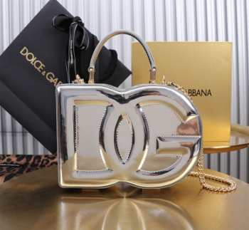 Uubags Dolce & Gabbana Logo Bag crossbody box bag in silver 15x20x6cm