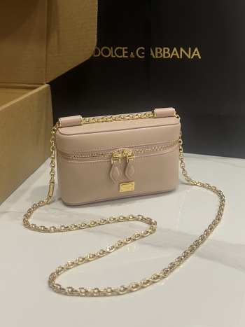 Uubags Dolce & Gabbana Sicily crossbody bag calfskin in blush 10x17x6cm