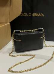 Uubags Dolce & Gabbana Sicily crossbody bag calfskin in black 10x17x6cm - 6