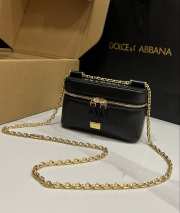 Uubags Dolce & Gabbana Sicily crossbody bag calfskin in black 10x17x6cm - 5