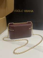 Uubags Dolce & Gabbana Sicily crossbody bag calfskin in burgundy 10x17x6cm - 6