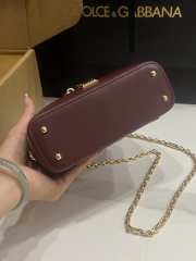 Uubags Dolce & Gabbana Sicily crossbody bag calfskin in burgundy 10x17x6cm - 5