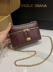Uubags Dolce & Gabbana Sicily crossbody bag calfskin in burgundy 10x17x6cm - 2