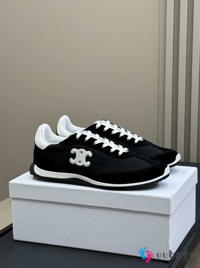 Uubags Celine Racer - Low Top Sneaker In Black Nylon, Suede Calfskin - 1