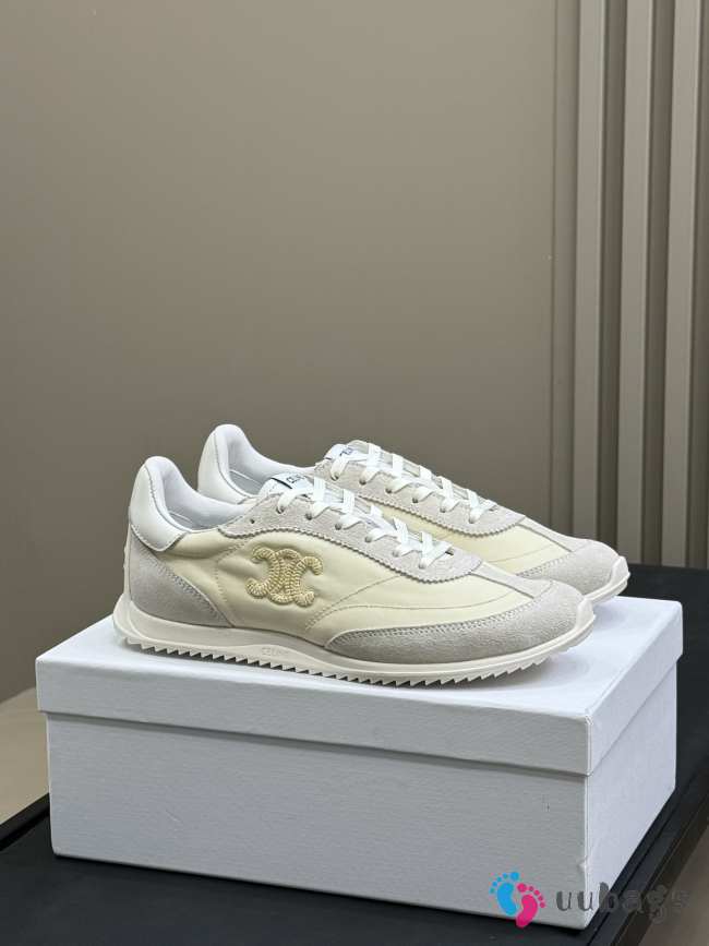 Uubags Celine Racer - Low Top Sneaker In Off-white Nylon, Suede Calfskin - 1