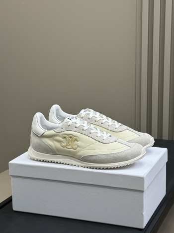 Uubags Celine Racer - Low Top Sneaker In Off-white Nylon, Suede Calfskin
