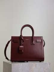 Uubags YSL Small Sac De Jour In Burgundy Smooth Leather Bag 26x20.5x12.5cm - 1