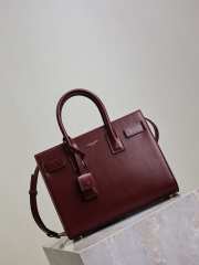 Uubags YSL Small Sac De Jour In Burgundy Smooth Leather Bag 26x20.5x12.5cm - 5