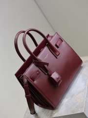 Uubags YSL Small Sac De Jour In Burgundy Smooth Leather Bag 26x20.5x12.5cm - 4