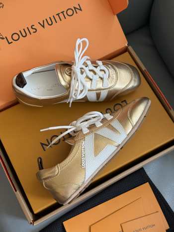 Uubags Louis Vuitton Sneakerina gold metallic grained calf leather
